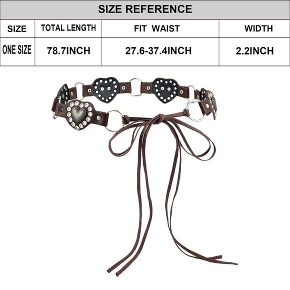 4134 Women\'s Tassel Knotted Belt Pu Bohemian Style Rivet main image 5